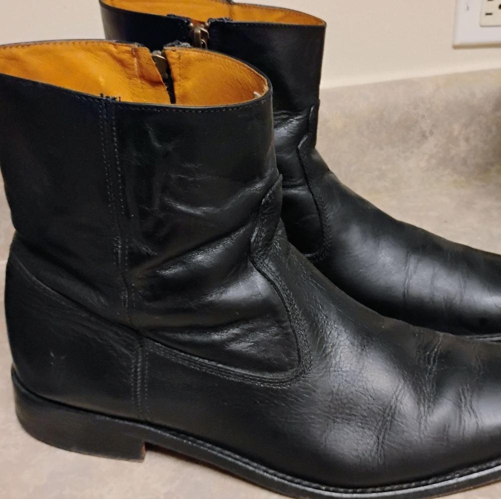 Frye Men's Black Leather Boots. Size 12 D.